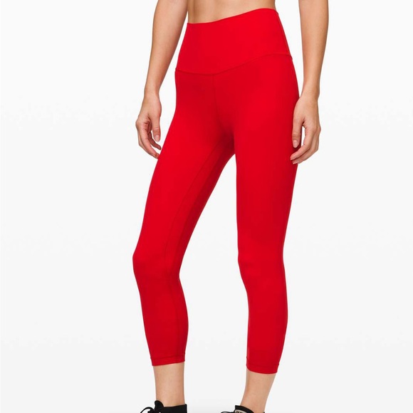 lululemon red aligns 25 inch size 4 - Picture 1 of 3